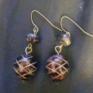 Amber ball earrings